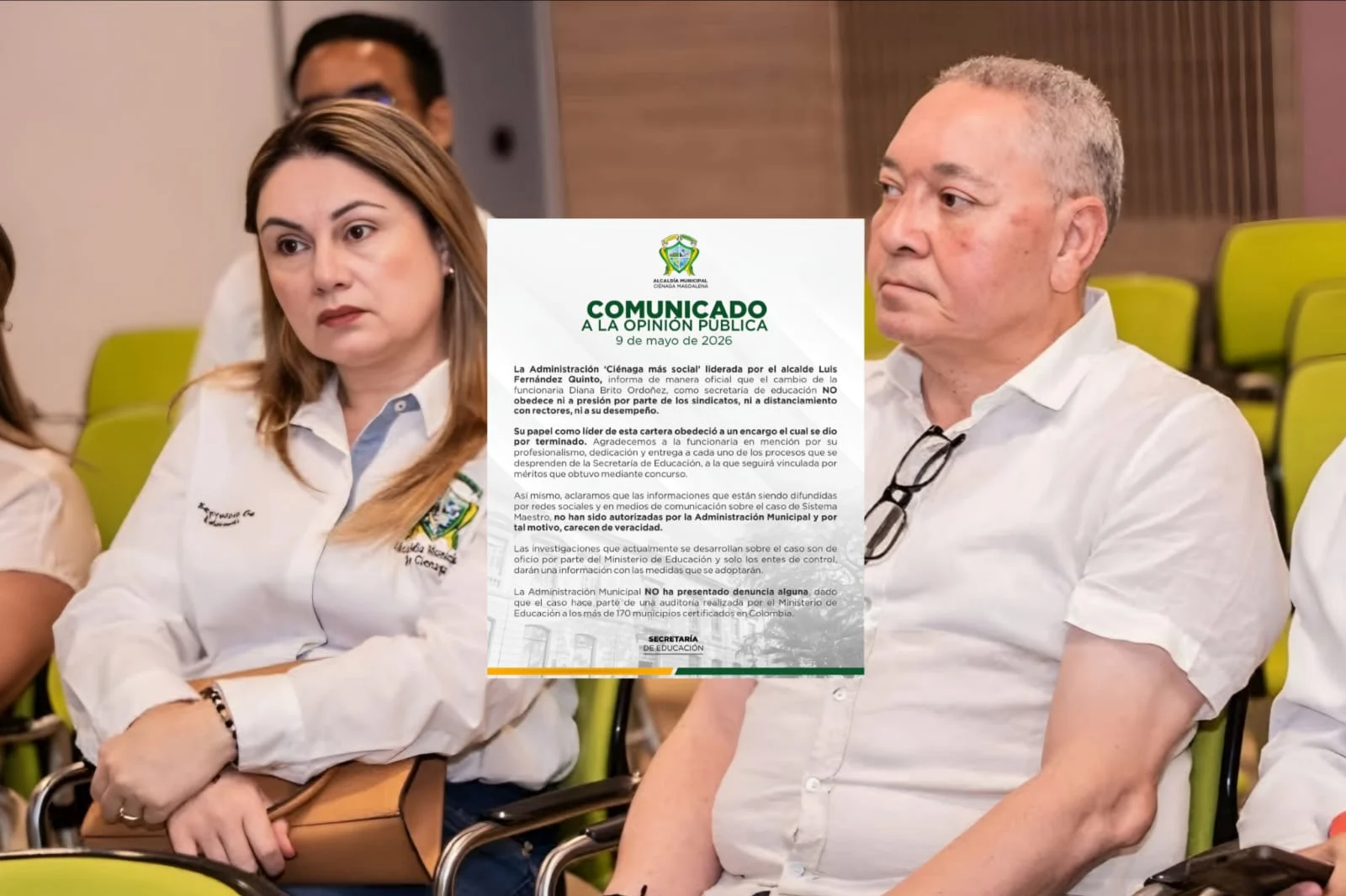 «Salida de la Secretaria de Educación no obedece a presiones de sindicatos, ni por su desempeño»: alcaldía de Ciénaga