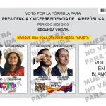 Lista tarjeta electoral para la segunda vuelta presidencial en Colombia
