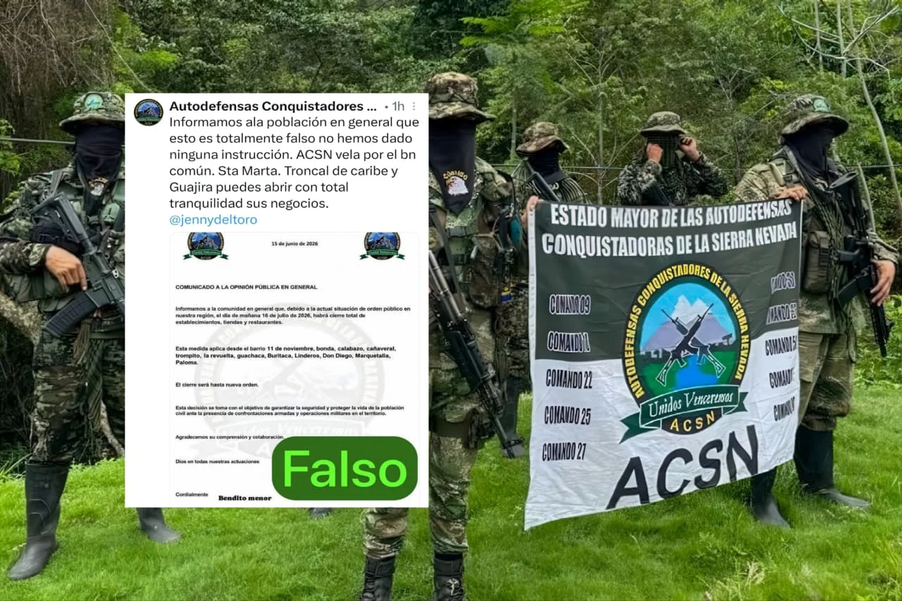 Tensión e incertidumbre en Santa Marta: ACSN desmiente comunicado sobre paro armado en sectores rurales
