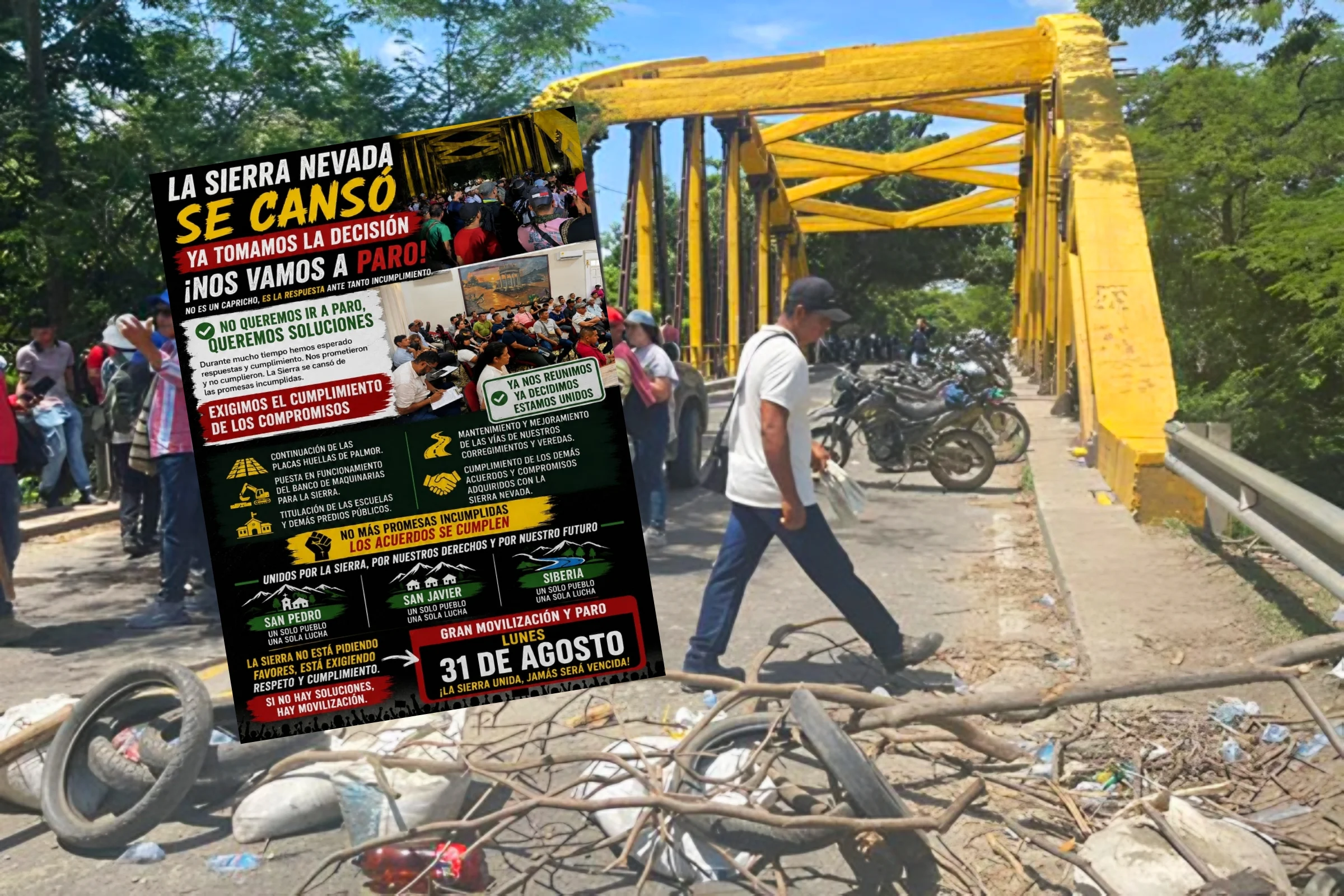 Lideres serranos suspenden plantón: conciertan compromisos con la alcaldía de Ciénaga y gobernación del Magdalena