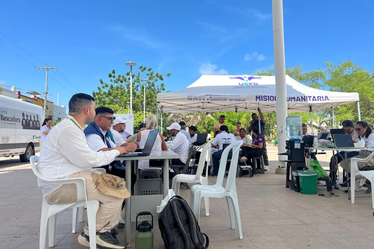Jornada de La Ruta Buscadora de la UBPD en la Plaza Centenario de Ciénaga, Magdalena