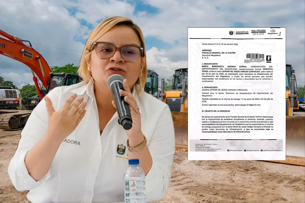 Maquinaria amarilla del departamento del Magdalena utilizada para atender vías y emergencias