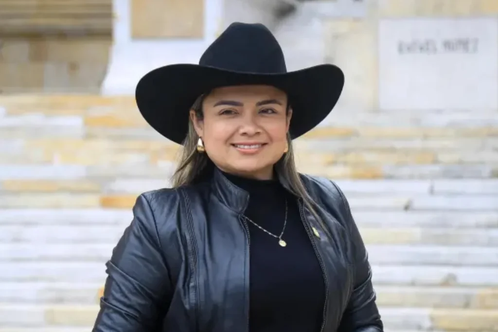 La directora de la Agencia Nacional de Tierras, Lina Garrido, durante una intervención pública.